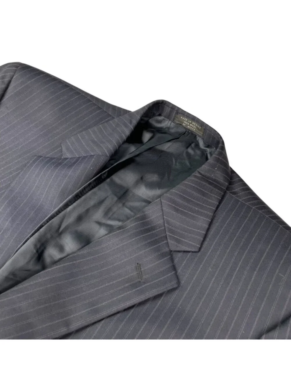 Donald J. Trump Men’s 100% Wool 2-Button Blazer Navy Stripe • 44L